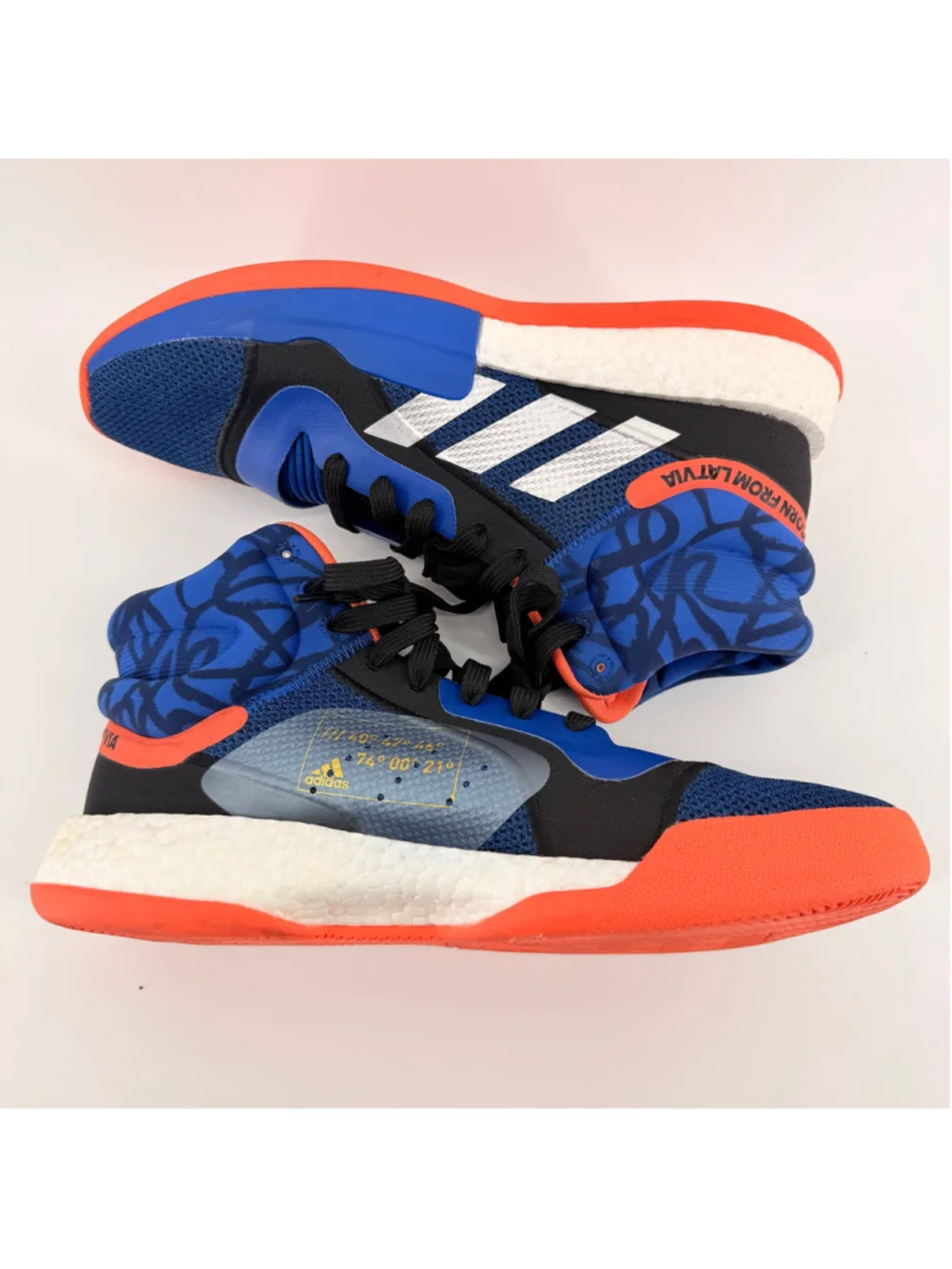 Adidas Marquee Boost Kristaps Porzongis Blue Orange Size 12 Sneakers Shoes